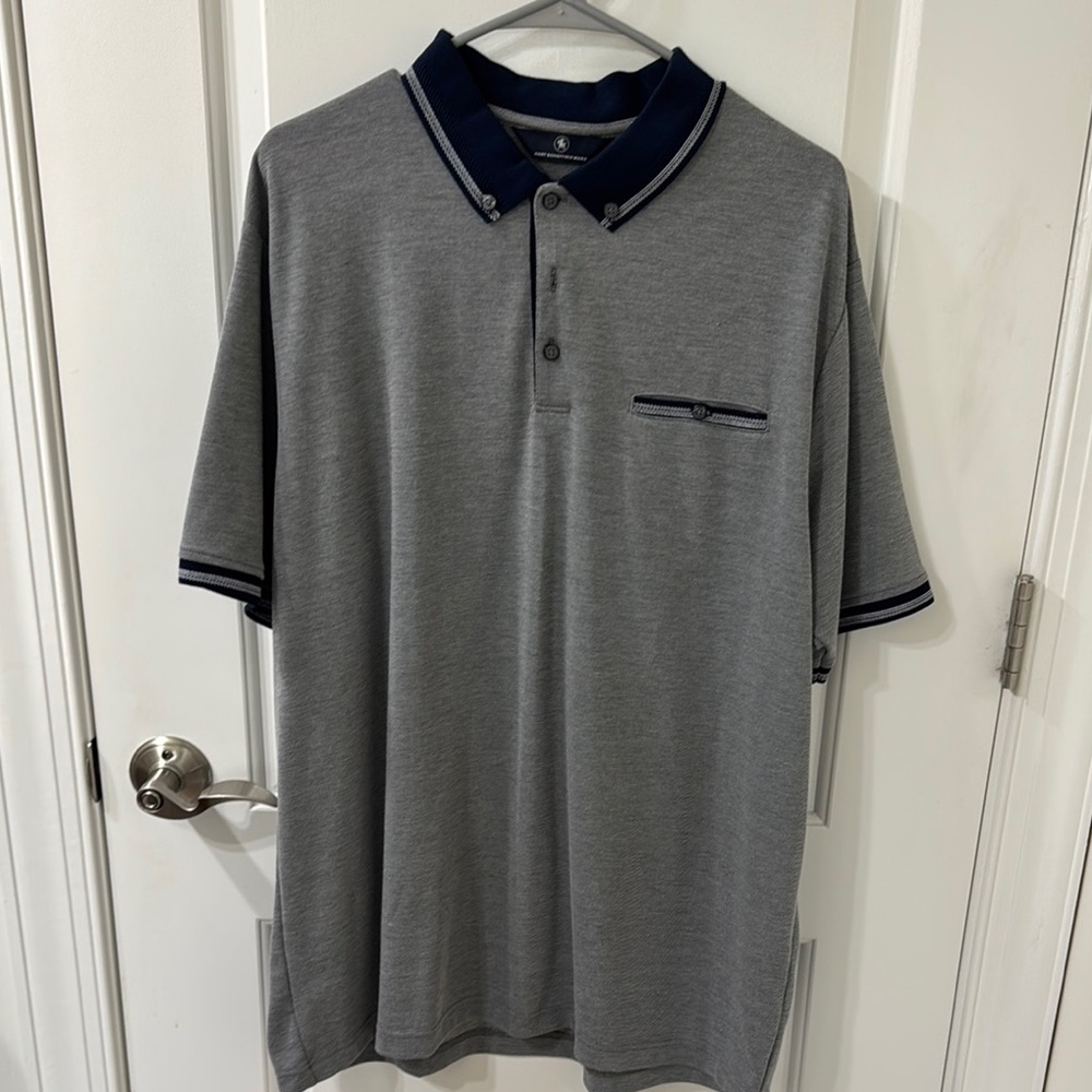 Hart Schaffner Marx Polos Gray and Blue Modern Collection